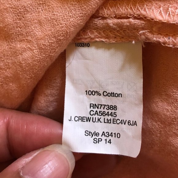 MADEWELL Peach Polka Dot Popover Blouse XS - Picture 7 of 8